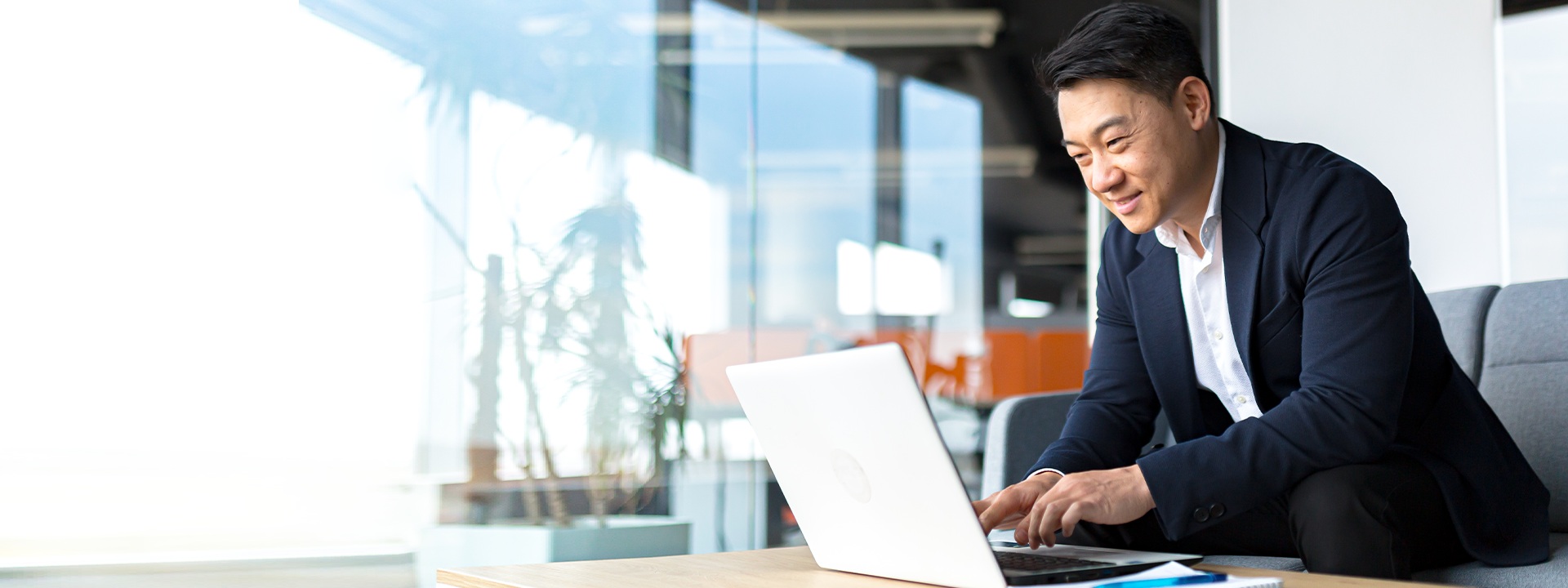 A man with a laptop
